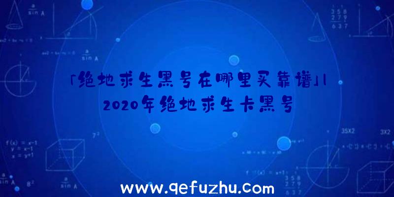 「绝地求生黑号在哪里买靠谱」|2020年绝地求生卡黑号